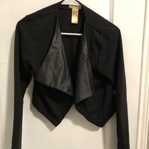 Cropped Faux Leather Jacket